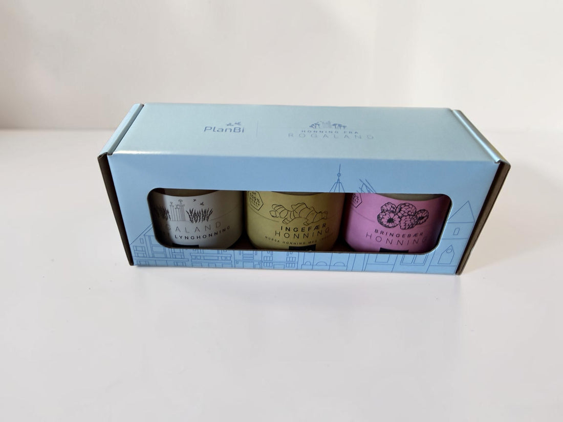 Gavepakke 3x 250g honning (blå)